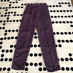 Vintage 80s 90s Nino Foriero Triple Pleated Woven Purple Grey Trouser Pants